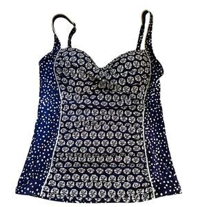 La Blanca Island Goddess Purple Sand Dollar Tankini Top Womens Size 8